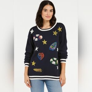 Escada Nautical Beaded Sweater Tunic